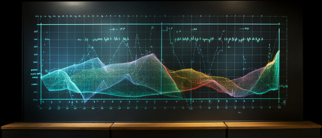 high tech looking graph representing metrics and growth